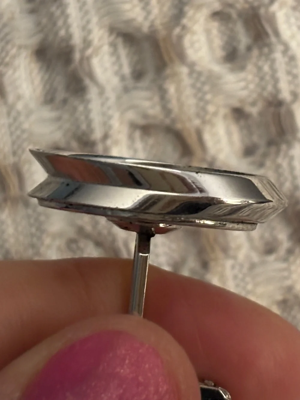 Men's Sterling Silver Cufflinks with Etched Design